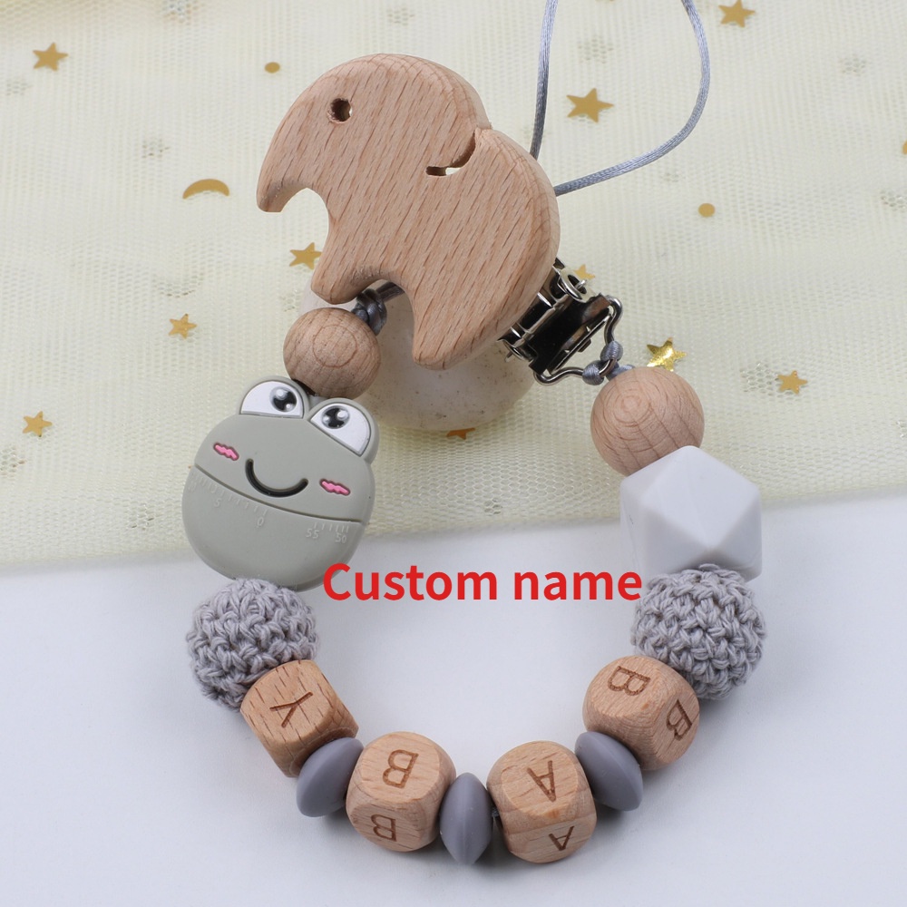Nome Personalizado Silicone Feito À Mão Para Bebê Dummy Pacifier Clip
