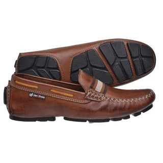 Drive Mocassim Masculino Em Couro Legítimo Pinhão