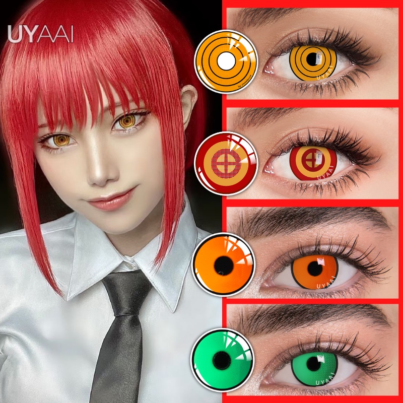UYAAI 2pcs/pairs Halloween Pink contact lens for cosplay