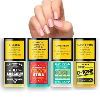 Top Beauty Kit SOS Unhas Bases de Tratamento (4 Itens)