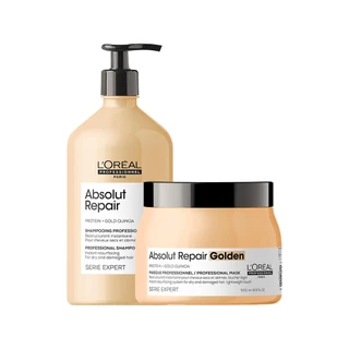 Kit L'Oréal Professionnel Serie Expert Absolut Repair Gold Quinoa Profissional - Shampoo e Máscara Golden em Oferta na Shopee