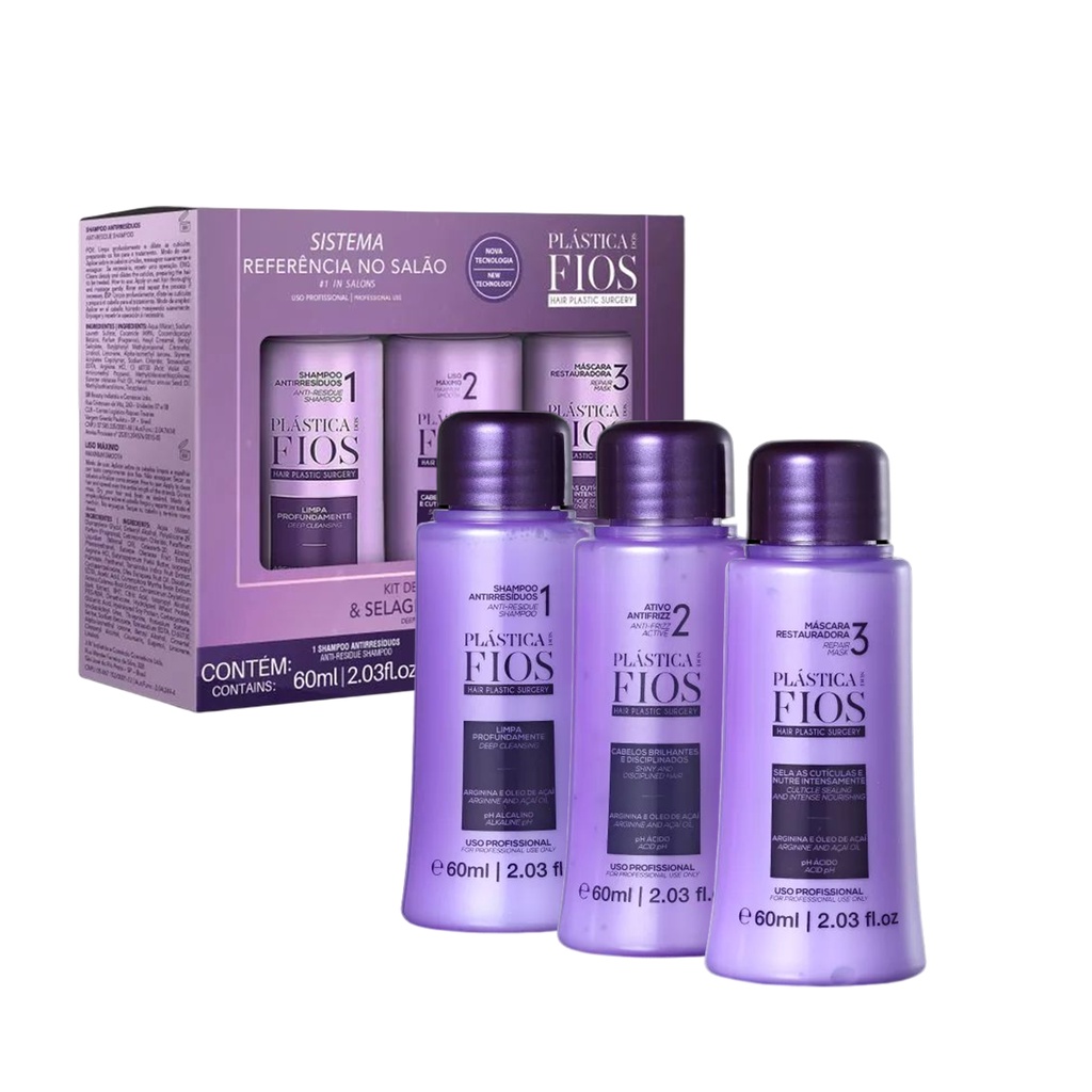 Kit Plástica dos Fios Alinhamento Mini 3 Produtos - Cadiveu | Shopee Brasil