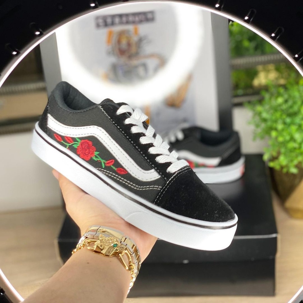 Tênis Casual Vans Old Skool Floral Feminino Flor - A Pronta