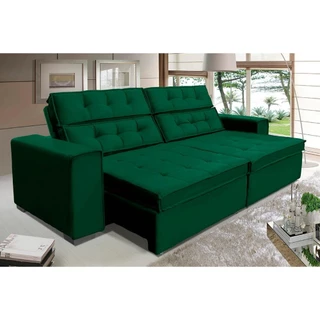 Sofá Vancouver 3,10m Suede Velusoft verde