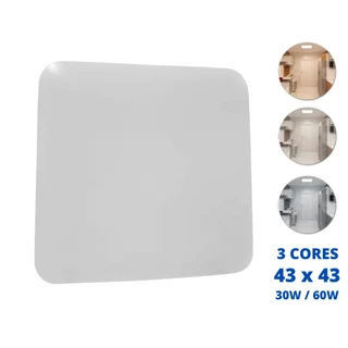 Lustre Plafon LED 30W 60W Multicolor 43x43 Quadrado Borda Infinita Bivolt