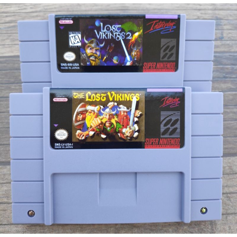 O perdido vikings 1 2 jogo de ação para snes 16 bit retro carrinho