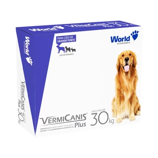 Vermifugo P/ Cães 30kg Vermicanis Plus 2,4g World 2 Comp