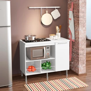 Balcão Para Cooktop Ditália BA-60 Branco