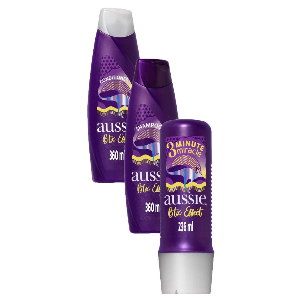 Kit Aussie Botox Effect Shampoo + Condicionador + Tratamento Shopee