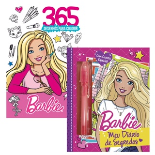 Kit Livro Barbie Meu Diário e 365 Desenhos para Colorir