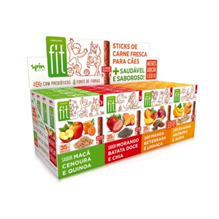Kit 16 Petisco Super Macio Cães Spin Fit 4 Sabores Bifinho Adestramento em Oferta na Shopee