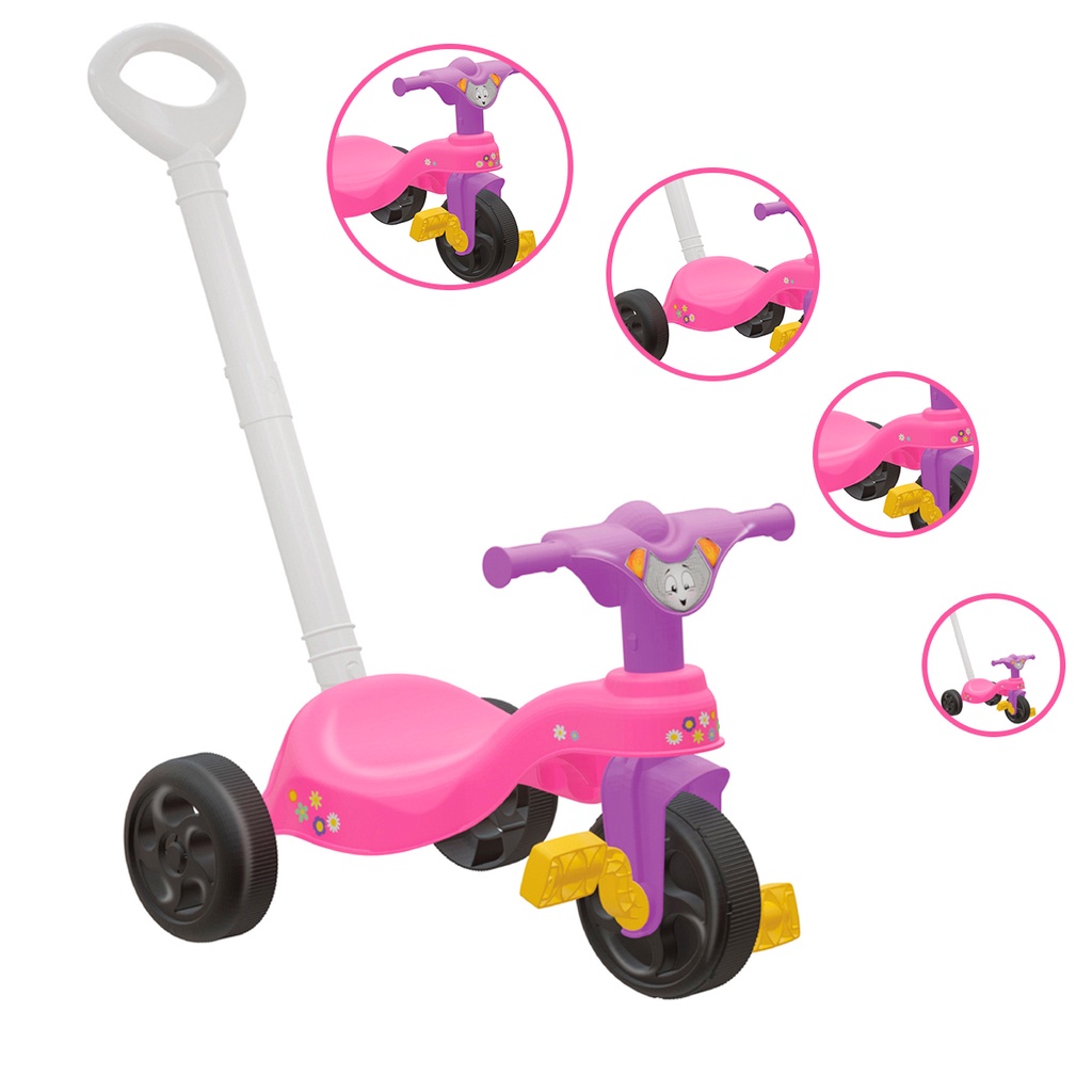 Triciclo Velotrol Motoca Tico Tico Motoquinha Rosa Pais e FIlhos ...