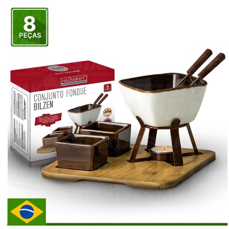 Conjunto Panela Fondue kit 08 Peças Para Chocolate e Queijo – Western