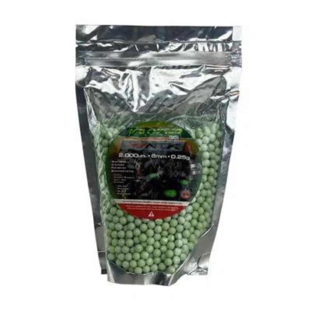 Esferas Plástico Traçante Bbs Velozter Tracer 0,25g 6mm 2000 unidades – NTK