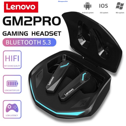 Lenovo-GM2 Pro Sem Fio In-Ear Bluetooth 5.3 Fones De Ouvido, Auriculares  Esportivos, Jogos, Baixa Latência, Modo Duplo, Auscultadores De Música,  Novo – Maxx Descontos