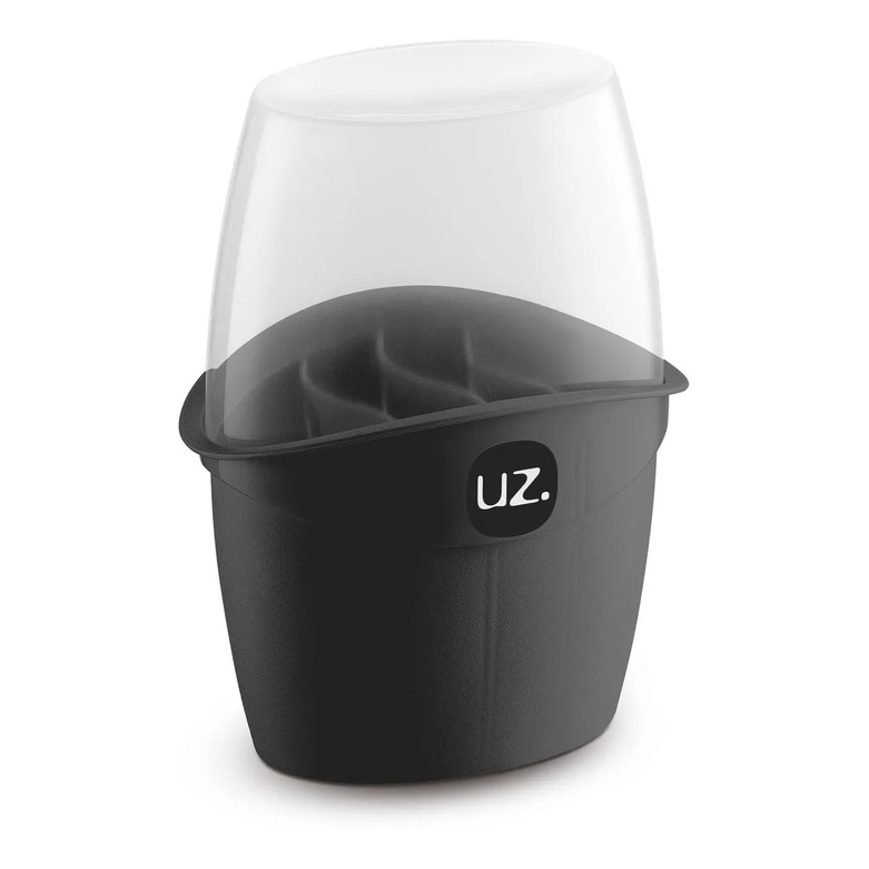 Porta Talheres C/tampa Plástico Uz Preto Shopee Brasil