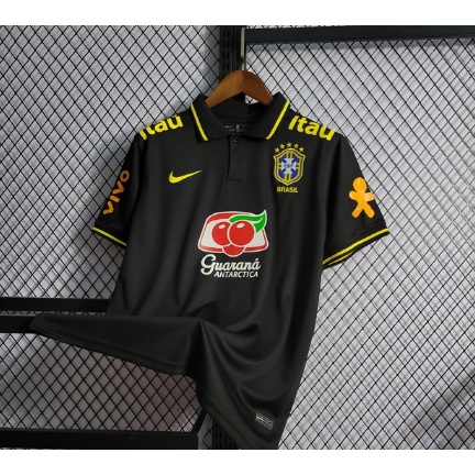 Camisa Camiseta da Selecao Brasileira BRASIL PRETO POLO GUARANA 2022-2023  +PRECO PROMOCIONAL.