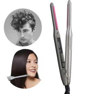 Profissional 2 em 1 alisador de cabelo ferro de enrolar pequeno tala onda barba masculina reta uso duplo