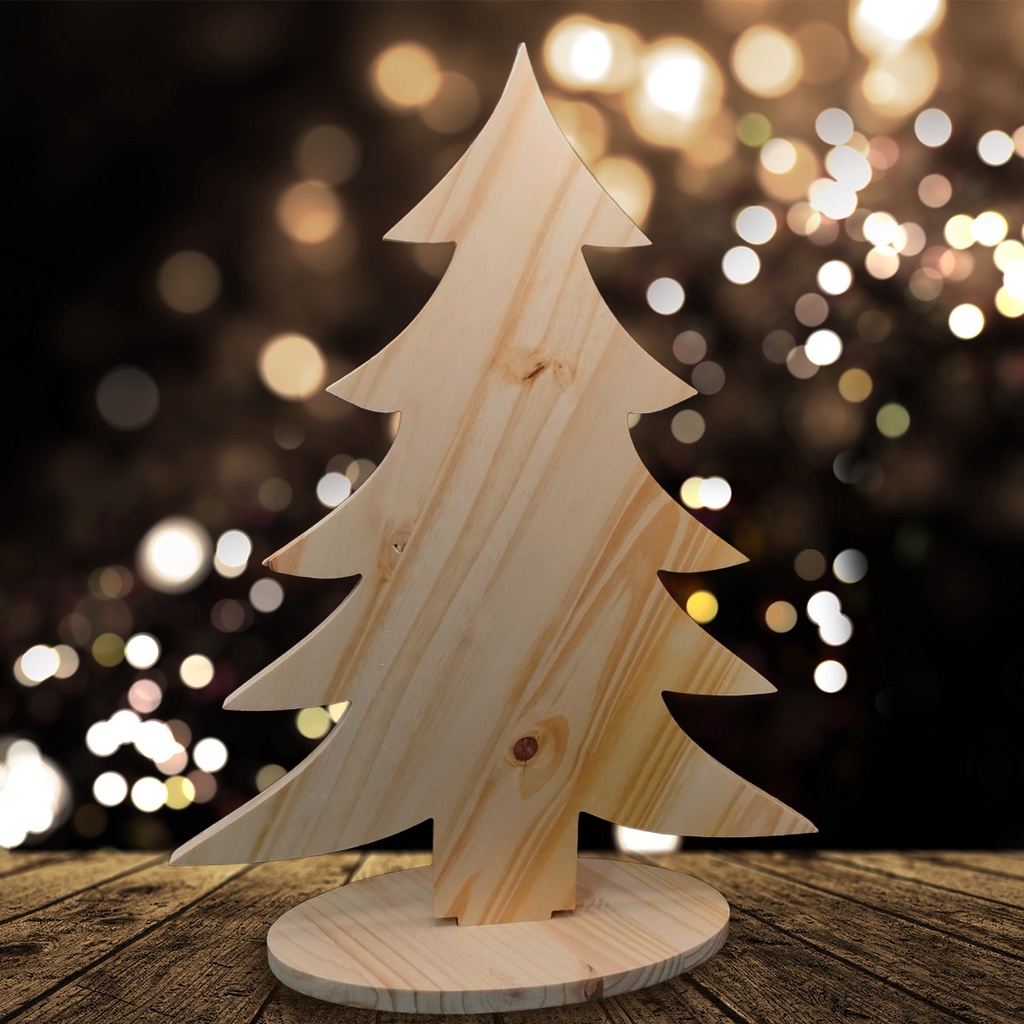 Árvore de Natal grande de madeira artesanal pinus 62 cm