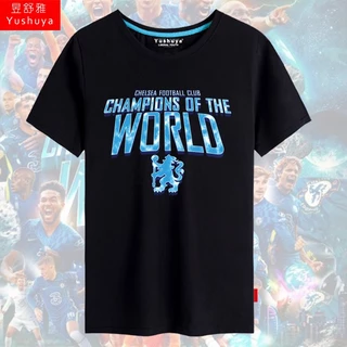 Equipe Chelsea 2022 Campeonato Mundial de Copa do Clube Mundial Comemorativo Harvards Camiseta de Futebol Uniforme de Fã de Meia Manga Homens Camiseta Simples de Meia Manga Pura