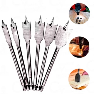 Jogo De Brocas Chatas Para Madeira Plásticos MDF Com Ponta Guia Kit Com 6 Peças em Oferta na Shopee