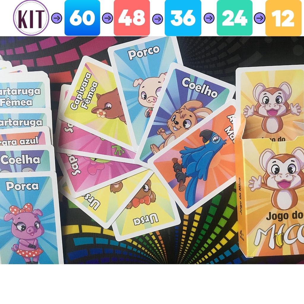 Kit 05 Jogos Cartas Divertidos Truco, Mico, Mau Mau + Brinde