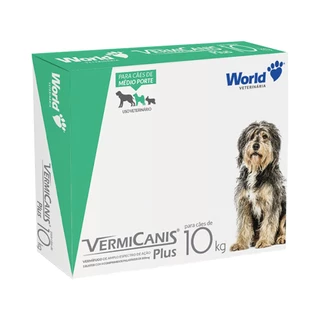 Vermifugo P/ Cães 10kg Vermicanis Plus 800mg World 04 Comp
