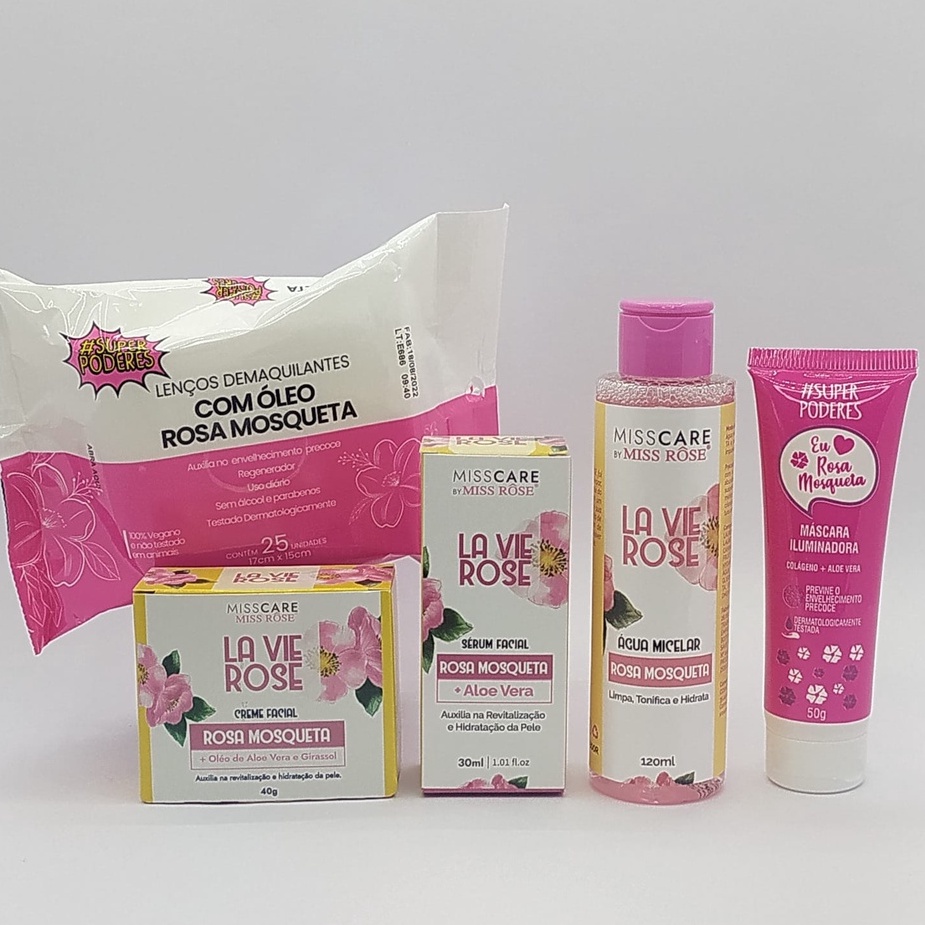 Kit Skin Care Rosa Mosqueta com 5 itens Clareador Manchas ...