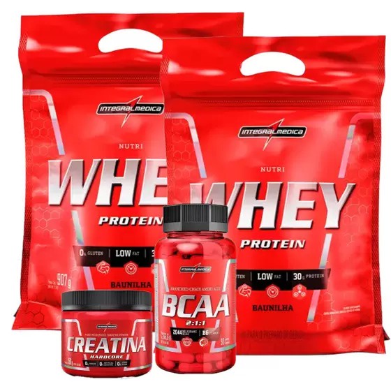 2x Nutri Whey 907g Refil + Bcaa 90cap + Creatina 150g – INTEGRALMÉDICA