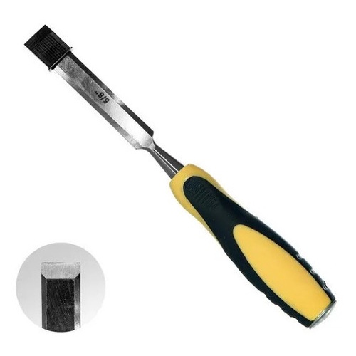 Formão De Metal Chanfrado Com Cabo Emborrachado 5/8 Polegada