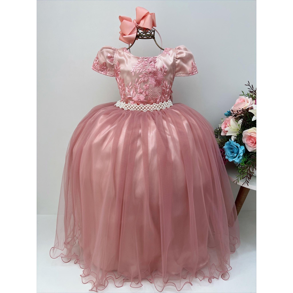 Vestido de store florista rosa chá