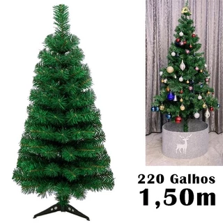Arvore Natal 1,50mt Verde 220 Galhos Natalina Decoração Pinheiro Premium NTY10150