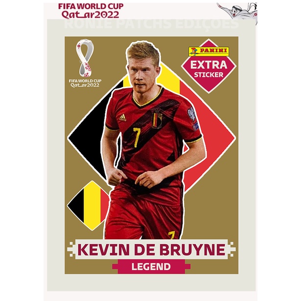 KEVIN DE BRUYNE (Bélgica) - KIT COM AS 4 FIGURINHAS EXTRA LEGENDS - OURO