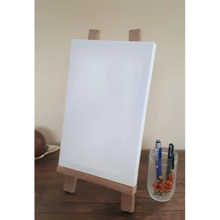 Cavalete de Mesa para Pintura em Tela + 1 Tela 20x30cm