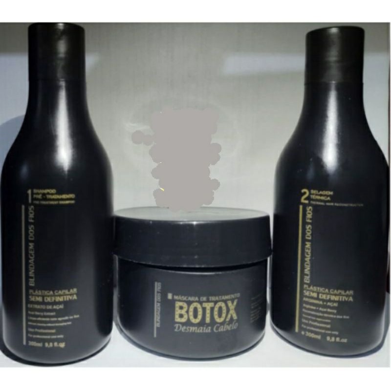 Kit Progressiva blindagem dos fios + botox 3x300 ml. | Shopee Brasil