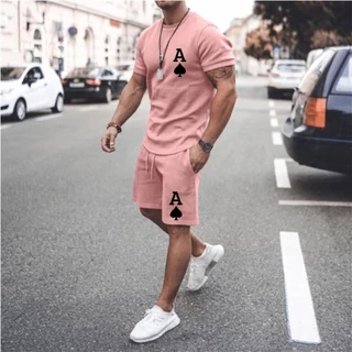 Kit Masculino Camiseta E Bermuda Cartas Poker Baralhos