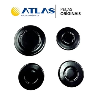 Kit Tampinhas Espalhador Bocas Fogão Atlas Utop Glass 4 Bocas
