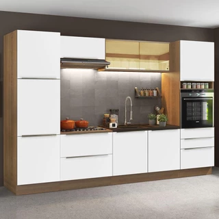 Cozinha Completa Madesa Lux com Armário e Balcão - Rustic/Branco Veludo em Oferta na Shopee