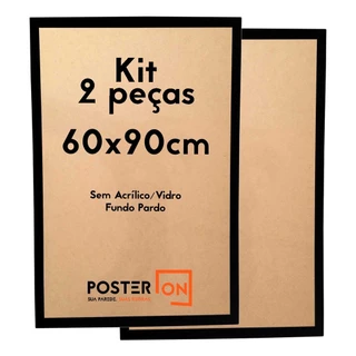 Kit 2 Molduras 60x90cm – Sem acrílico PS - Fundo Pardo