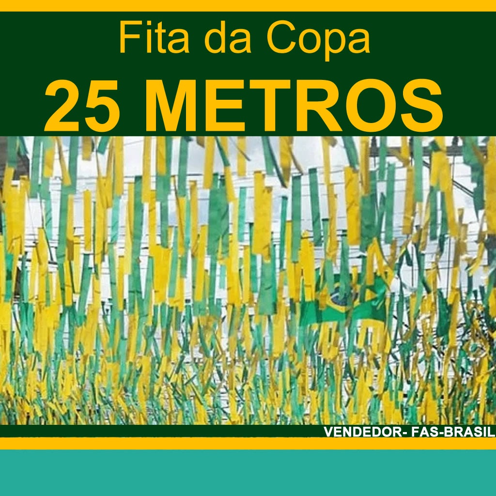 20 Metros- Decoração Copa Do Mundo - Enfeite de Rua - Varal de Fitas Verde e Amarelo em Oferta na Shopee