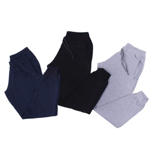 Kit 3 Calças Moletom Unissex Básica Skinny Fit