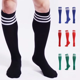 Kit ou Par de Meião de Futebol Listras Meia Cano Alto Jogador de Futebol Adulto