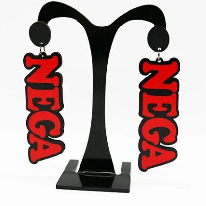 Brinco Feminino Afro em MDF - NEGA | DIVA | PLENA | AFRO | BLACK - AFROPATY