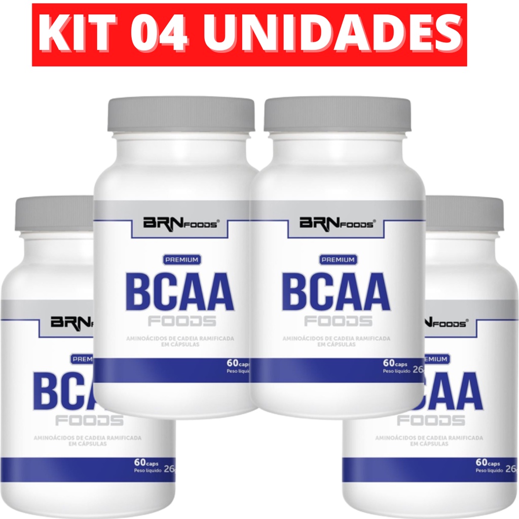 Kit 04 Bcaa Premium Foods - 60 Cápsulas Cada Pote | Shopee Brasil