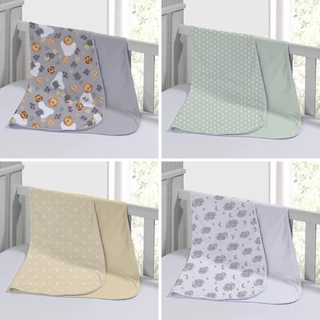 Kit 4 Cueiro Duplo 100% Algodão Estampas Conforto de Bebê