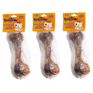 3 Ossos Defumado Para Cachorro Cães 100% Natural Mordedor Beef Bone