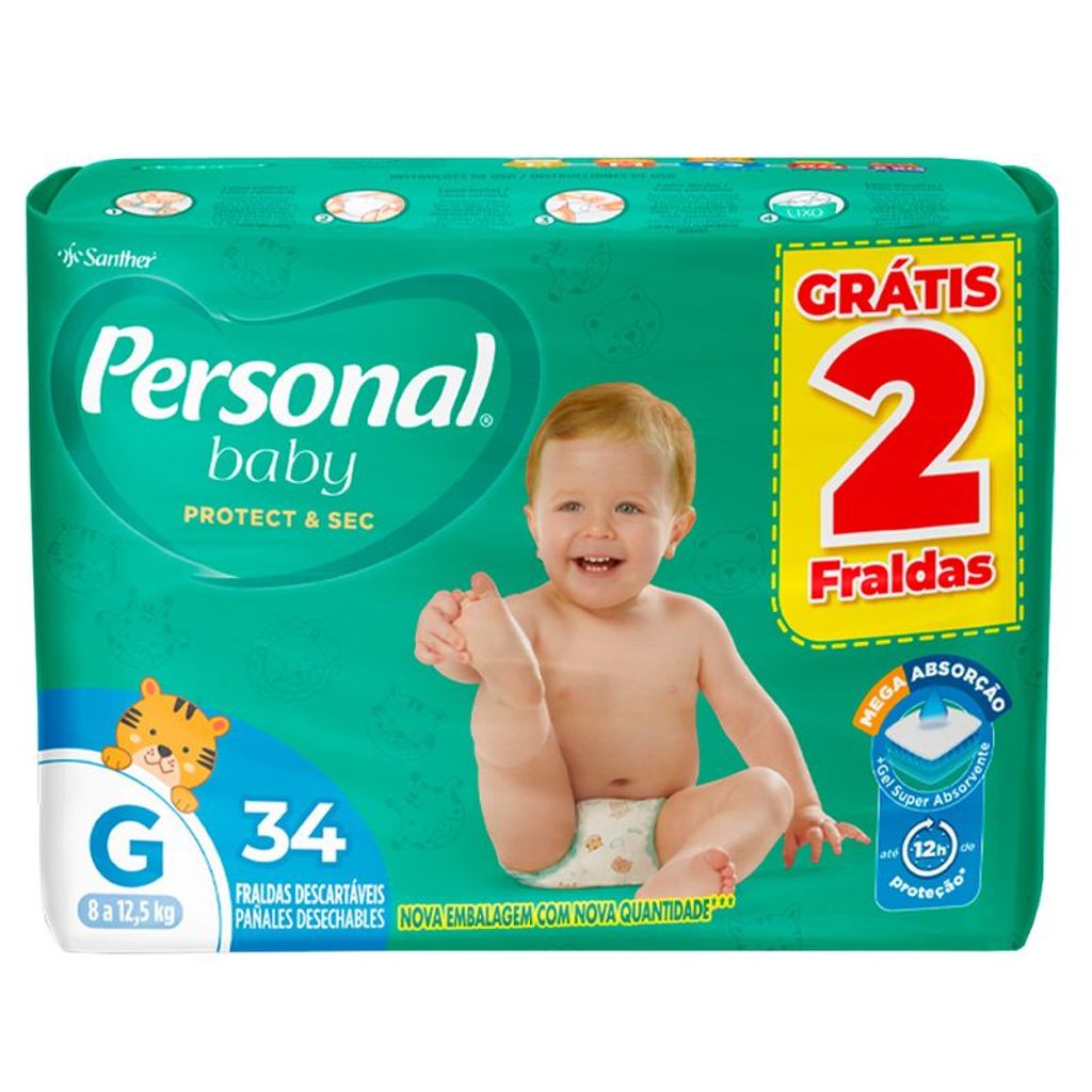 Fralda Geriátrica  Fralda Personal Hiper Baby Premium G c/ 62