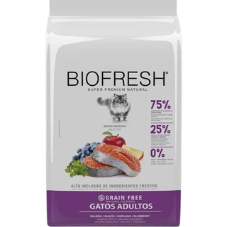 Ração Biofresh para Gatos Adultos Salmão, Maçãs, Orégano e Blueberry