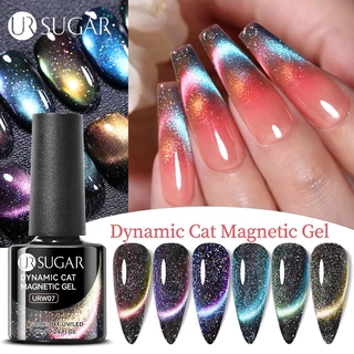 UR SUGAR 7ml Gato Gel Magnético De Unhas Glitter Dinâmico Refletivo De UV Verniz De Arte em Oferta na Shopee