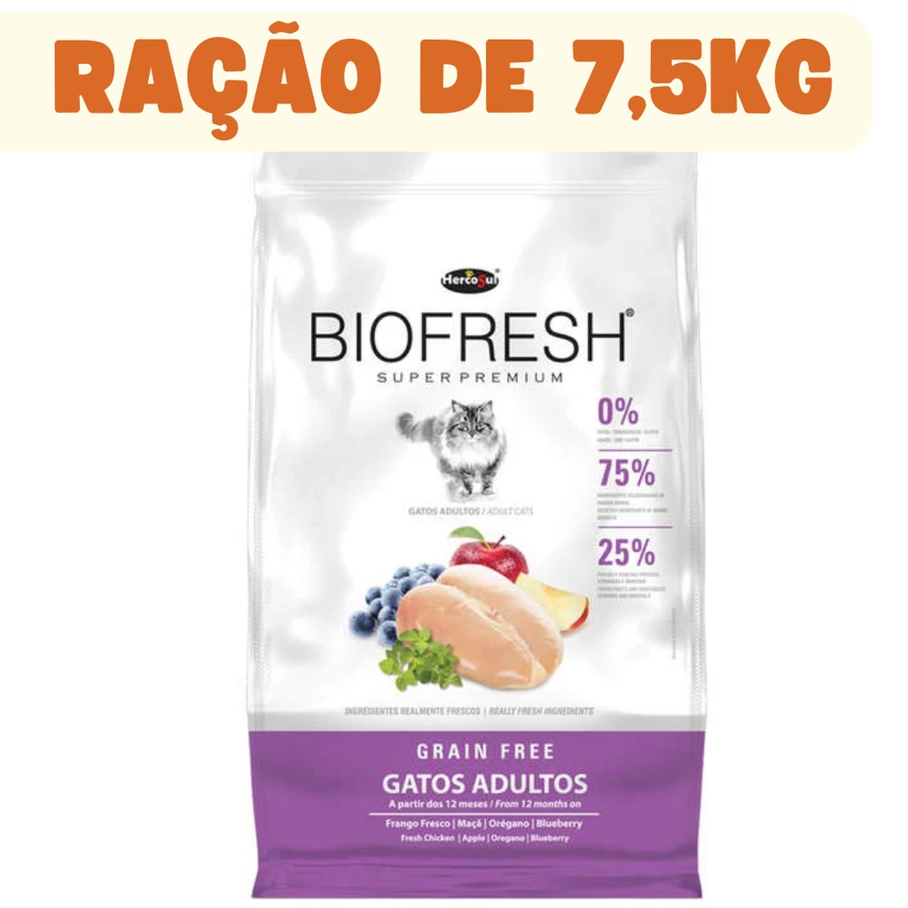 Ração Super Premium Biofresh Gatos Adultos 7,5kg